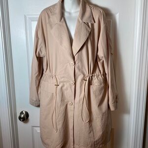 See U Soon Lapel Neck Drawstring Waist Trench Coat Size S/M Front pockets Anthro